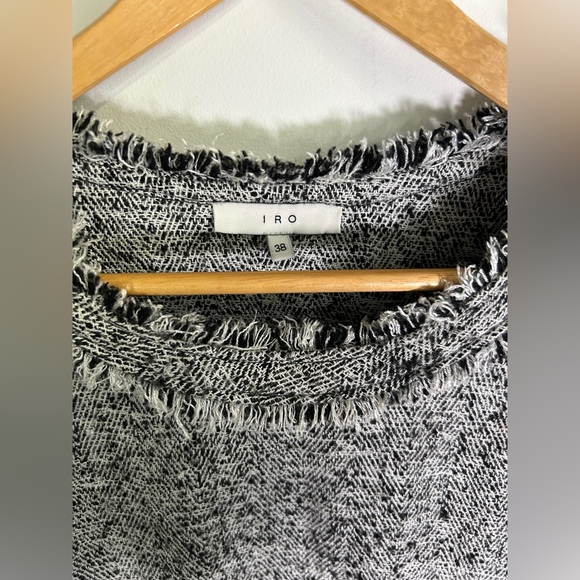 IRO Brand black and white knit top with fringe size EU 38 / US medium - Picture 4 of 11